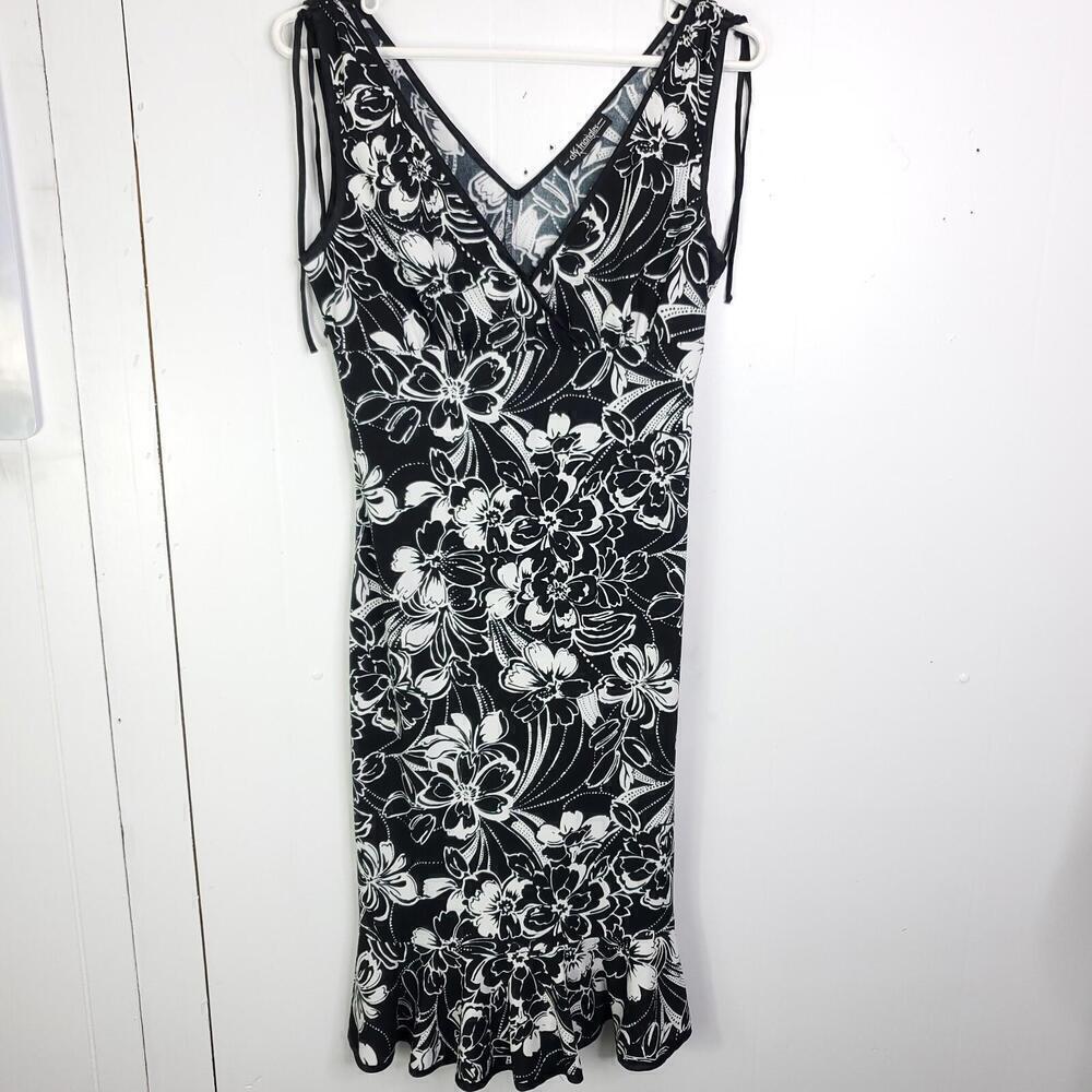 Vintage City Triangles Dress Womens M Babydoll Y2K Empire Waist Trumpet Ruffle